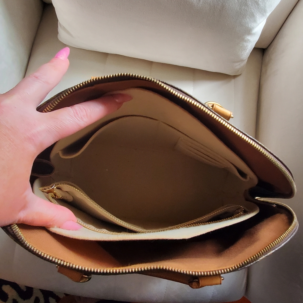 Louis Vuitton Monogram Alma Satchel - Brown Monogram with Tan Trim - Picture 5 of 14